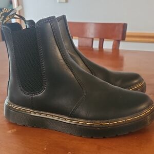 Dr. Martens Black Combat Boots with Elastic Panels